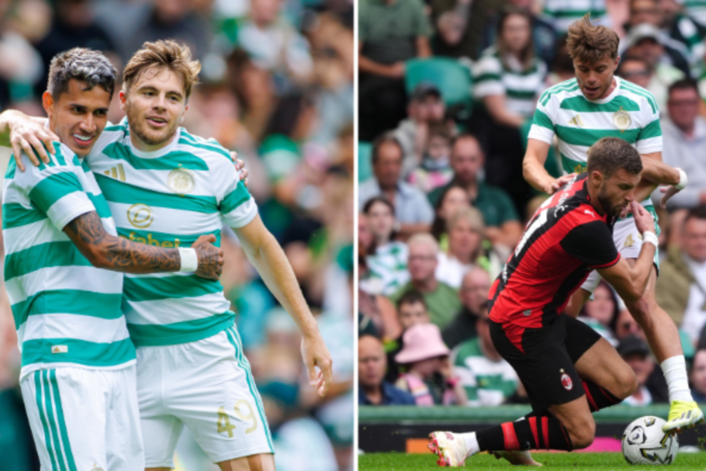 celtic vs milan ends 2 2 in pre season friendly
